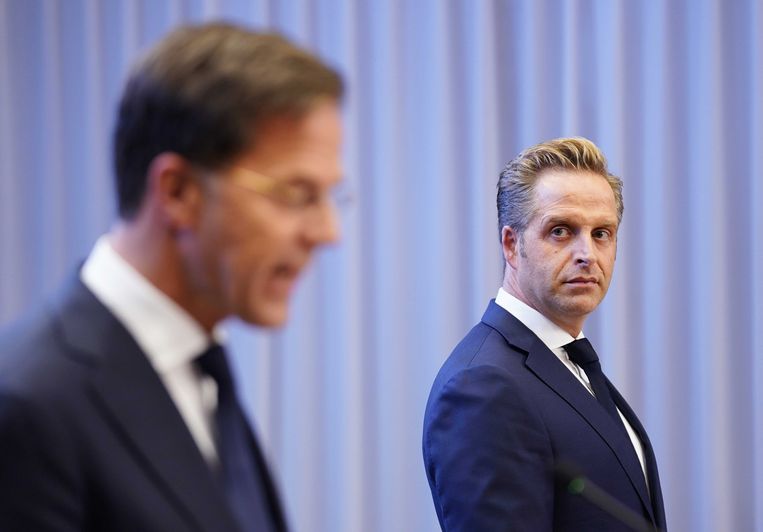 Tijdens een persconferentie eind september.  Beeld ANP