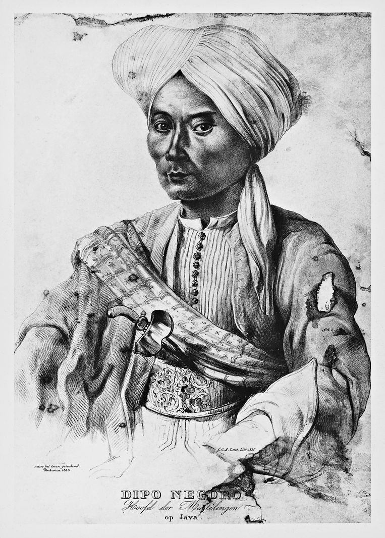 Portret van de Javaanse prins Diponegoro, 1830/1835. Beeld Hollandse Hoogte / De Agostini Editore SpA