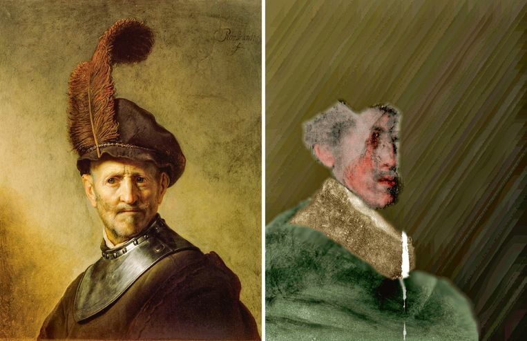 Onderzoekers maakten een ­replica van het portret dat onder Rembrandts 'Oude man in militair uniform' ontdekt werd. Beeld Rembrandt