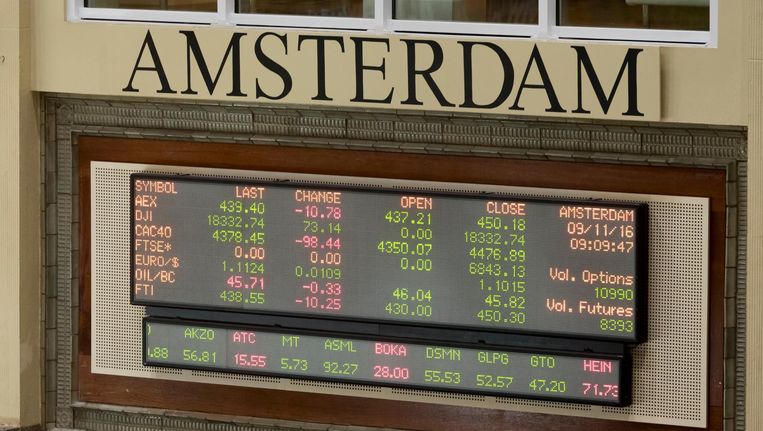 De aandelenbeurs in Amsterdam is donderdag lager geopend. Beeld anp