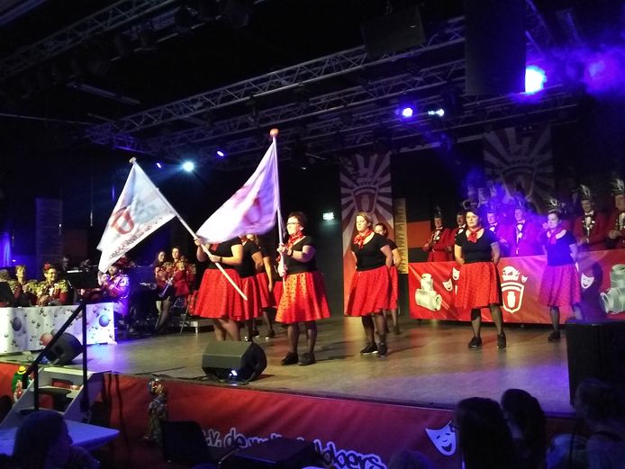 De Dames van de Raad van Elf op het podium in Borkel en Schaft.