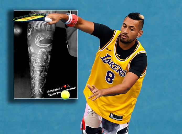 Nick Kyrgios se fait tatouer Kobe Bryant et LeBron James sur le bras - RTBF  Actus