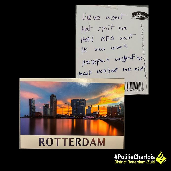 Een man die een agent met de dood bedreigde, bood zijn excuses aan met een kaartje.