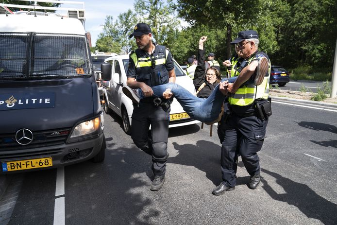 Een arrestatie tijdens een eerder protest.