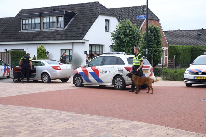De politie controleert een voertuig in Tiel.