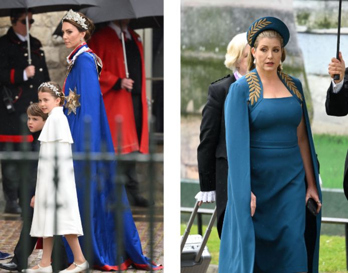 Princess Kate Middleton and her daughter Charlotte left, Penny Mordon right.