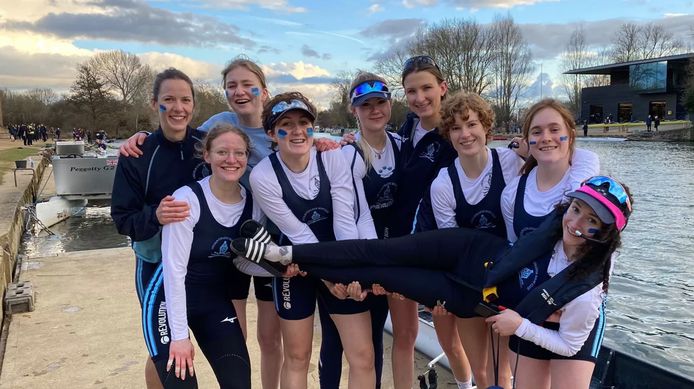 Princess Elizabeth (second from top left) with her fellow rowers