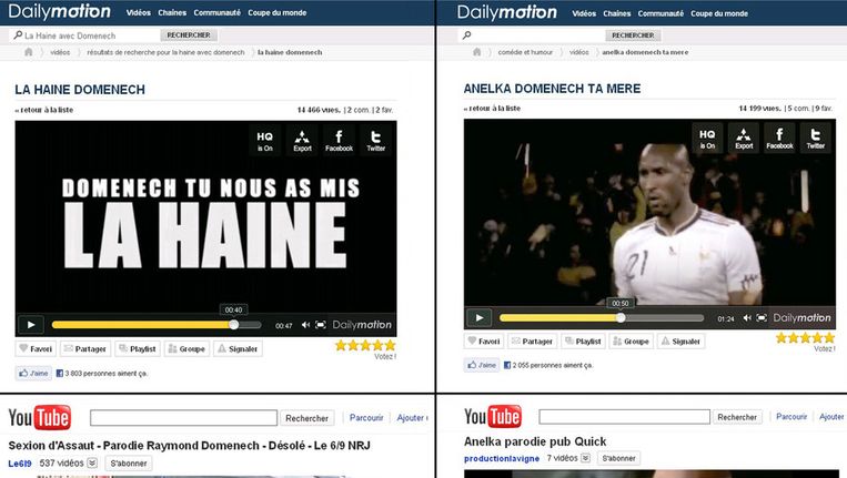 Een screenshot van de Franse videowebsite Dailymotion Beeld ANP
