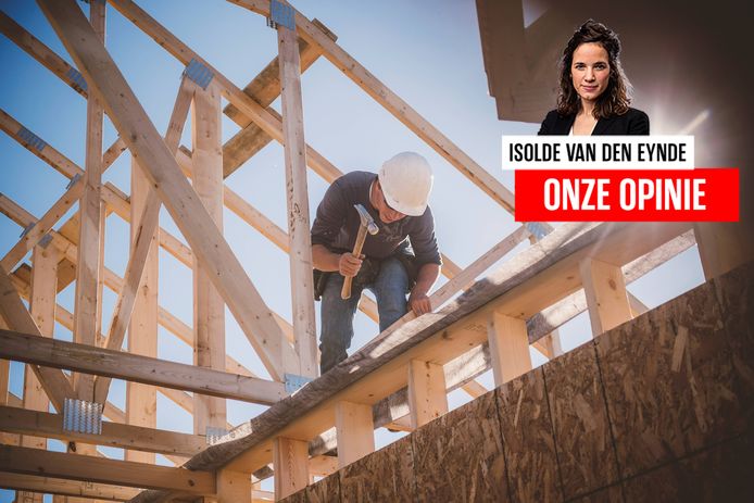 Houten huis bouwen building constructing wooden house wood hout