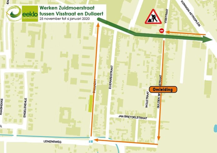 Op dit plannetje zie je de omleiding.