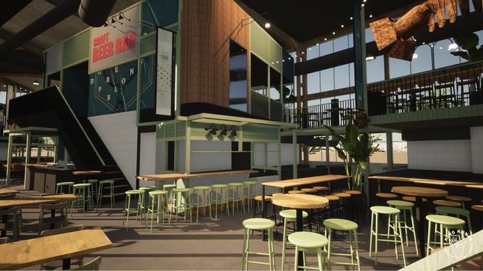 Impressie van een deel van het interieur van Gourmet Market Central Station.