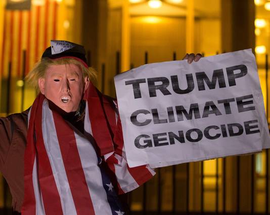 Protest tegen de verkozen president van de VS Donald Trump.