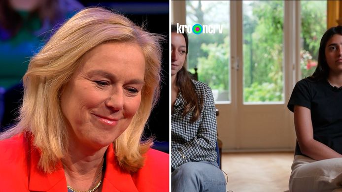 Sigrid Kaag wordt tijdens de uitzending van College Tour emotioneel na het zien van een fragment van haar twee dochters. Zij geven aan zich zorgen te maken over de veiligheid van hun moeder.