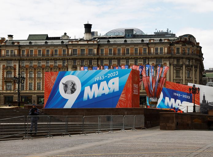 Het Rode Plein in Moskou,  waar de parade plaatsvindt, is tot vandaag hermetisch afgesloten.