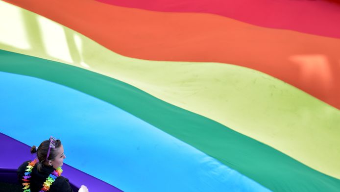 Archiefbeeld: Regenboogvlag tijdens de Belgian Pride
