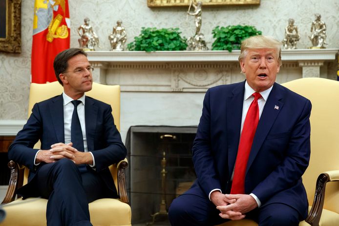 De Nederlandse premier Mark Rutte en de Amerikaanse president Donald Trump.