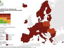 Presque toute l'Europe en rouge foncé sur la carte de l'ECDC