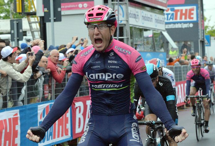 Modolo bij een van z'n twee ritzeges tijdens de Giro van 2015.