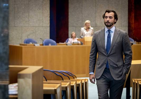 Thierry Baudet (FvD) tijdens het wekelijkse vragenuur in de Tweede Kamer.