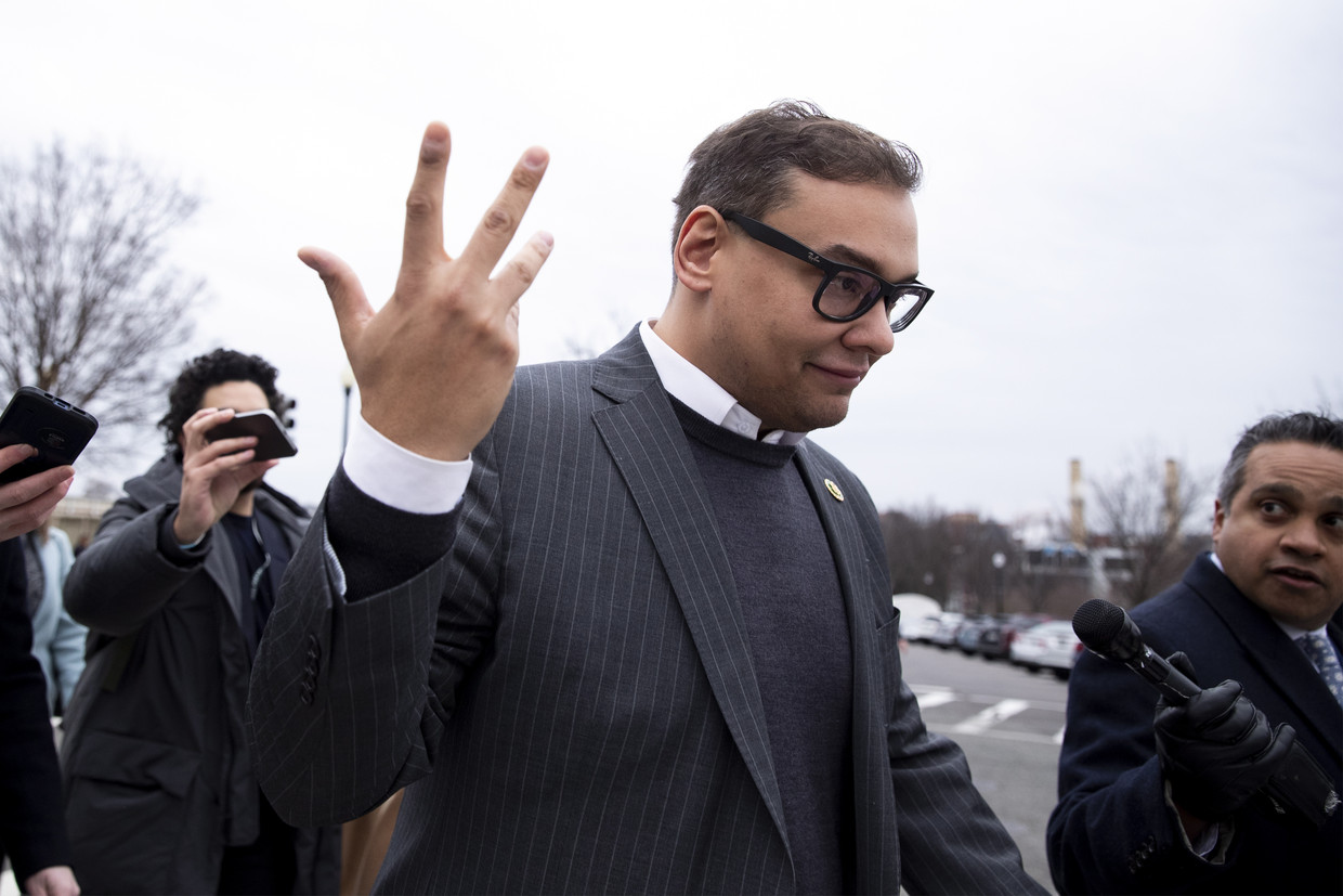 Afgevaardigde George Santos in Washington D.C. Beeld ANP / EPA