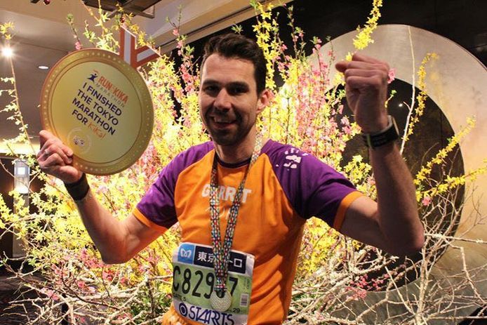 Gerrit den Hartog wist de marathon van Tokio uit te lopen.
