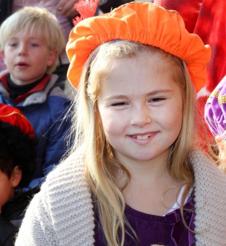 Prinses Amalia tijdens de intocht van Sinterklaas. Beeld photo_news