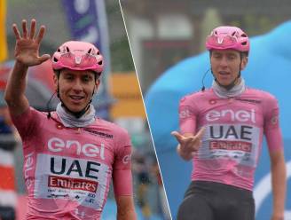 “Eén, twee, drie...”: het opvallende zegegebaar van Pogacar na zijn zoveelste masterclass in de Giro