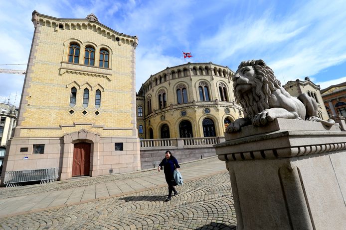 Het parlementsgebouw in Oslo