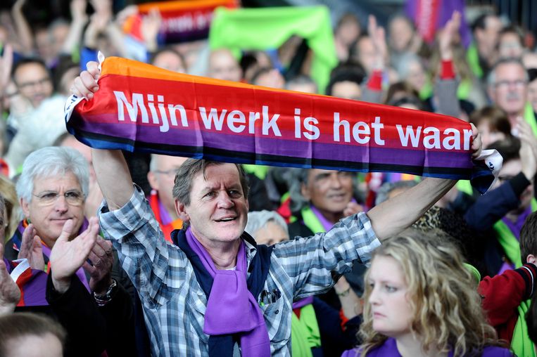 Een recente lerarendemonstratie in Amsterdam Beeld ANP