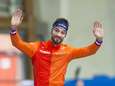 'Bloemen klopt Kramer, geheel oranje podium 1000 meter'