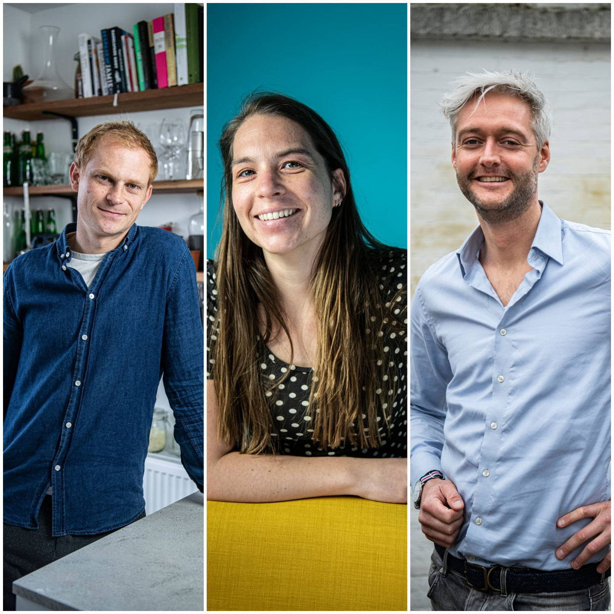 V.l.n.r.: Sijbren Bartlema (32), Astrid Slootweg (32) en Roy van Ammers (38). Beeld Koen Verheijden