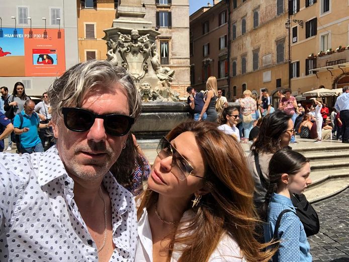 Ruud en Olcay tijdens een liefdestripje in Rome.