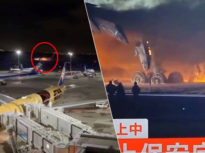 KIJK. Vliegtuig van Japan Airlines vat vuur op landingsbaan, 5 dodelijke slachtoffers