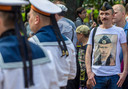 Een Russische veteraan op de Dag van de Marine (2016).
