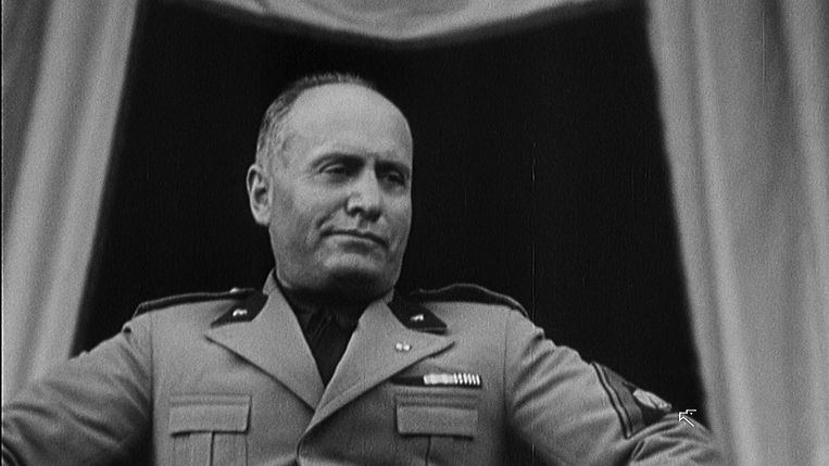 Benito Mussolini, de Italiaans fascistenleider in de oorlogsjaren.  Beeld VRT