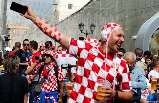 Kroatische voetbalfans in Moskou.
