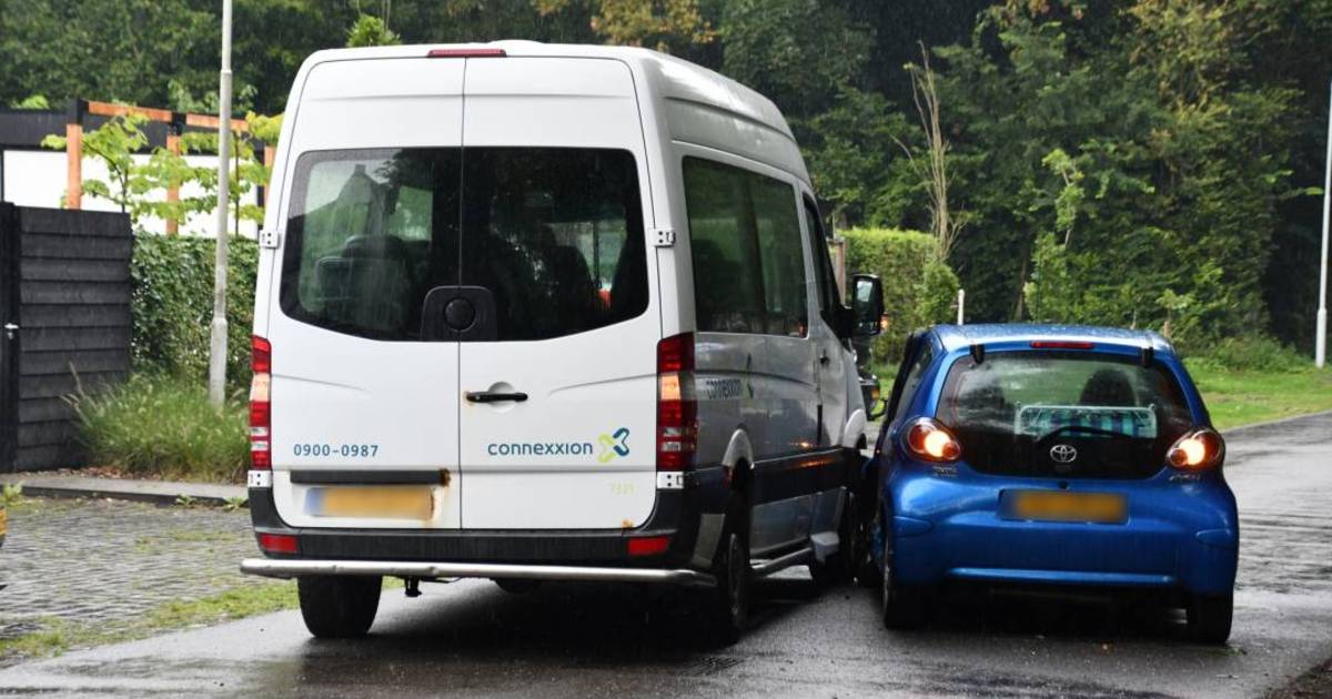 Persoon raakt lichtgewond bij botsing tussen auto en buurtbus in Axel.