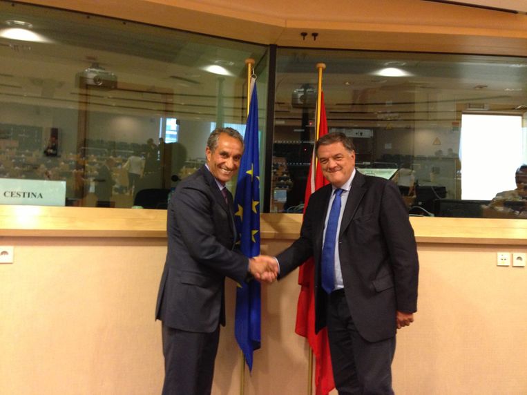 Atmoun en Panzeri in het Europees Parlement in 2013. Beeld RV