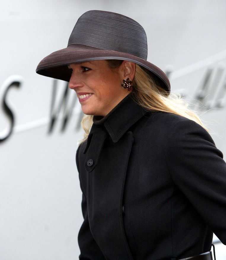 Máxima tijdens haar eerste solomoment. Rotterdam, 6 februari 2003.  Beeld Getty Images