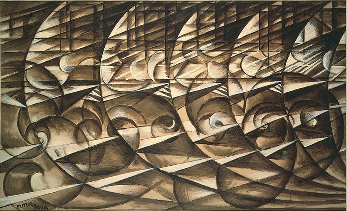 Giacomo Balla, Dynamische expansie + snelheid, 1913, Galleria Nazionale d’Arte Moderna, Rome