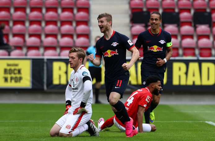 Timo Werner maakte opnieuw een hattrick tegen Mainz.