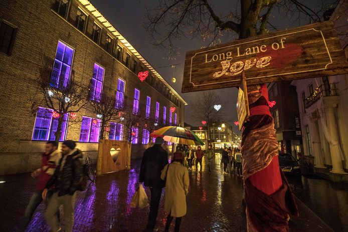 Winter Wonderland met ijsbaan op de Oude Markt en Love Lane in de Langestraat bij Stadhuis.