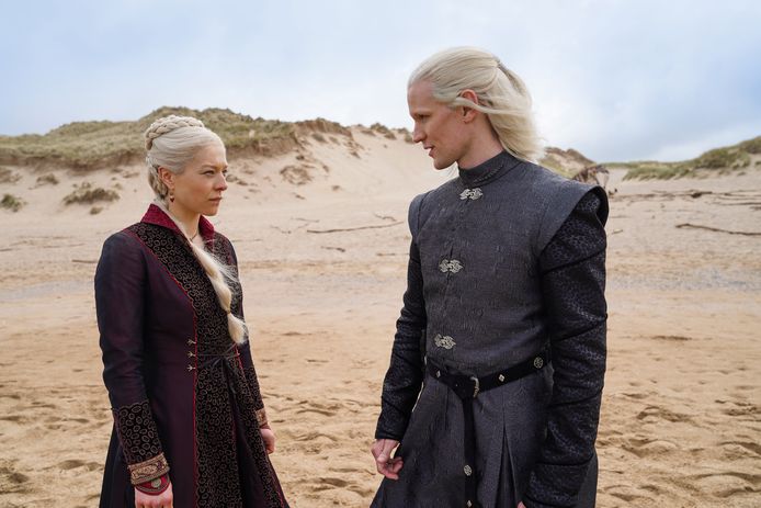 Rhaenyra (Emma D'Arcy) en Daemon Targaryen (Matt Smith) in 'House of the Dragon'.
