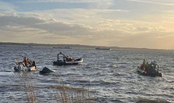 De reddingsactie in volle gang