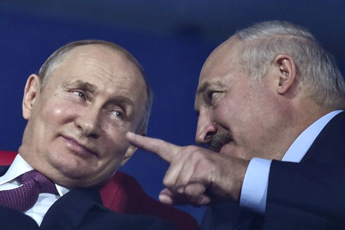 De Russische president Poetin en de omstreden Wit-Russische leider Aleksandr Loekasjenko.