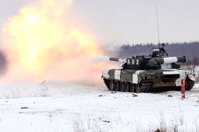 Manœuvres d'entrainement de chars russes.