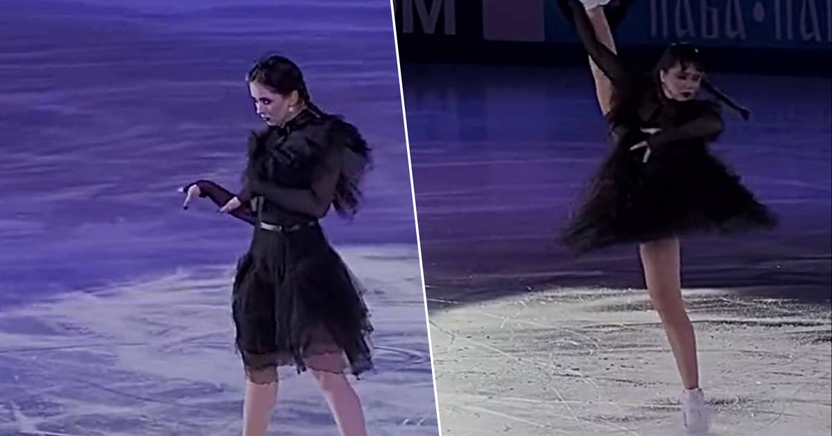Figure skater Kamila Valieva (16) goes viral with her iconic ‘Wednesday’ ice dance |  showbiz