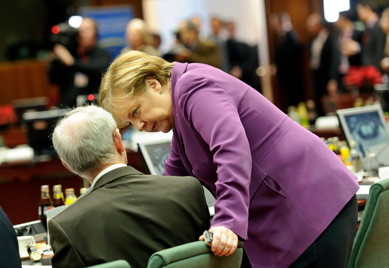 Herman Van Rompuy, voormalig EU-president, vindt een van de geheimen van Merkel dat ze goed kan luisteren en daarin geen onderscheid maakt tussen regeringsleiders van kleine of grote landen. Beeld Getty