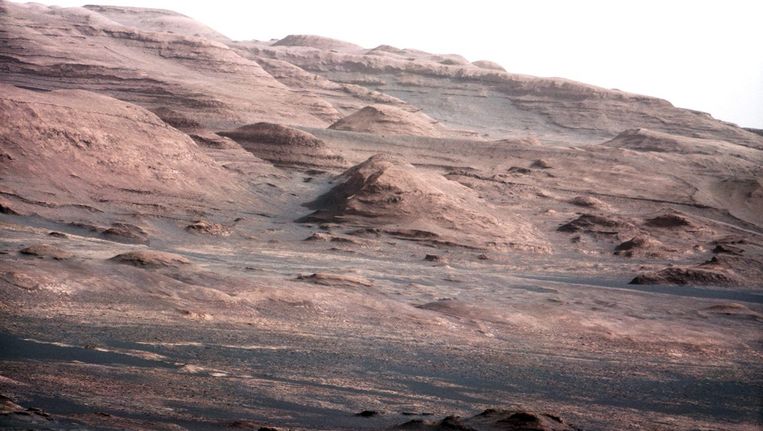 De telelensfoto van Mount Sharp. Beeld EPA