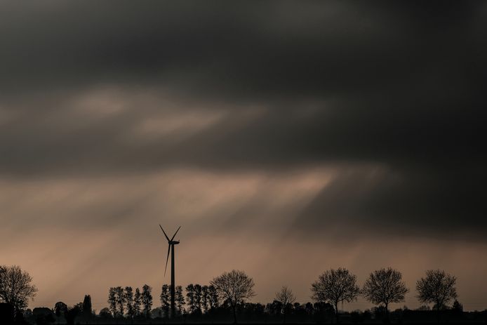 Een windturbine in de omgeving van Netterden.